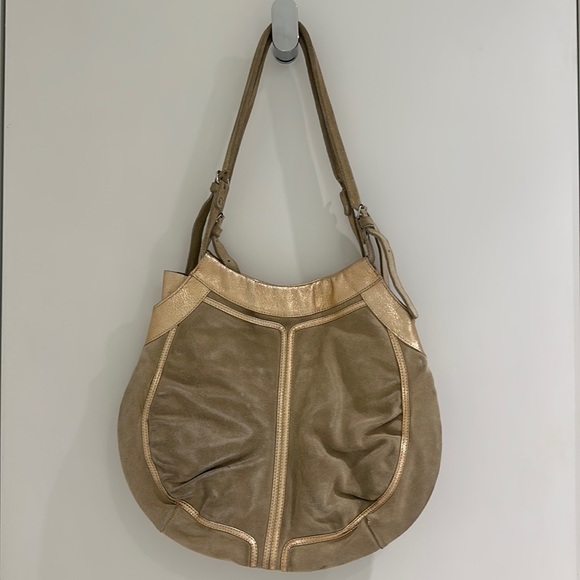 Vanessa Bruno vintage suede and rose gold bag - Picture 1 of 7